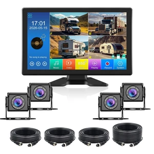 VEKOOTO Truck Camera System, 4CH Backup Camera with 10.1'' Touch Screen, Waterproof 4 AHD Rear Side View Camera, for Truck/Semi-Trailer/Camper/RV/Bus VEKOOTO Truck Camera System, 4CH Backup Camera with 10.1'' Touch Screen, Waterproof 4 AHD Rear Side View Camera, for Truck/Semi-Trailer/Camper/RV/Bus