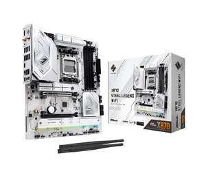 ASRock X870 Steel Legend WiFi 7 AMD Ryzen Socket AM5 ATX Motherboard DDR5 DIMMs 8000 MHz 256 GB SATA3 6.0 Gb/s USB4 M.2 ASRock X870 Steel Legend WiFi 7 AMD Ryzen Socket AM5 ATX Motherboard DDR5 DIMMs 8000 MHz 256 GB SATA3 6.0 Gb/s USB4 M.2