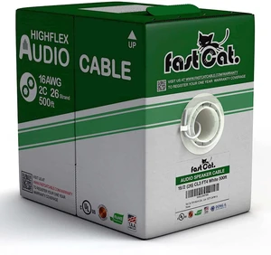 fast Cat. Speaker Wire 16 Guage 2C, UL Listed & CMR/CL3R-FT4 Rated - Speaker Cable w/PVC Jacket, 100% Oxygen-Free Pure Bare Copper - (26) MidFlex 16 Guage Wire - in-Wall Use-500ft Bulk Cable, White fast Cat. Speaker Wire 16 Guage 2C, UL Listed & CMR/CL3R-FT4 Rated - Speaker Cable w/PVC Jacket, 100% Oxygen-Free Pure Bare Copper - (26) MidFlex 16 Guage Wire - in-Wall Use-500ft Bulk Cable, White