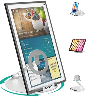 WALI Echo Show 15/21 Stand, Adjustable Stand for Echo Show 15/21 and Up to 18" Tablets/Portable Monitors, 360 Degrees Rotating Tilt Foldable Show 15, 21 Accessories for Kitchen Home Office, Silver WALI Echo Show 15/21 Stand, Adjustable Stand for Echo Show 15/21 and Up to 18" Tablets/Portable Monitors, 360 Degrees Rotating Tilt Foldable Show 15, 21 Accessories for Kitchen Home Office, Silver