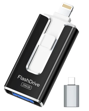 MFi Certified Flash Drive for iPhone iPad 256GB, Photo Stick for External Memory Storage, Easily Back Up and Save Photos Videos, USB Memory Stick Thumb Drive for iPhone/iPad/Android/PC (Black) MFi Certified Flash Drive for iPhone iPad 256GB, Photo Stick for External Memory Storage, Easily Back Up and Save Photos Videos, USB Memory Stick Thumb Drive for iPhone/iPad/Android/PC (Black)