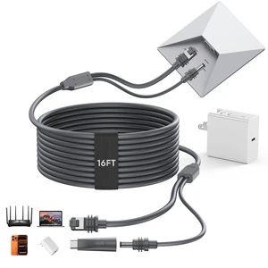 Ureegle 2 in 1 for Starlink Mini Ethernet Cable with 65W USB C Fast Charger, Starlink Mini Cable & RJ45 Cables, DC to DC, DC to USB C Power Cable Replacement with Power Adapter Waterproof (16.4FT/5M) Ureegle 2 in 1 for Starlink Mini Ethernet Cable with 65W USB C Fast Charger, Starlink Mini Cable & RJ45 Cables, DC to DC, DC to USB C Power Cable Replacement with Power Adapter Waterproof (16.4FT/5M)