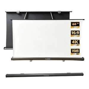 60 inch Projector Screen, YILINKERS Retractable Pull Up Screen, Floor Projector Screen, 16:9 4K Portable Screen for Projector, Movie Screen for Indoor Gaming, Office, Classroom and Home Theater 60 inch Projector Screen, YILINKERS Retractable Pull Up Screen, Floor Projector Screen, 16:9 4K Portable Screen for Projector, Movie Screen for Indoor Gaming, Office, Classroom and Home Theater