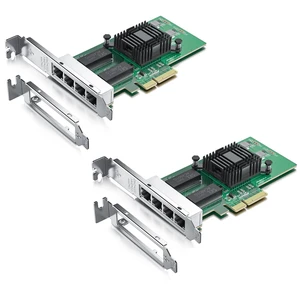 H!Fiber 2 Pack Gigabit 4 Port NIC with Intel I350 Chip, 1Gb Network Card Compare to Intel I350-T4 NIC, Quad RJ45 Ports, PCI Express X4, Ethernet Card with Low Profile for Windows/Windows Serve H!Fiber 2 Pack Gigabit 4 Port NIC with Intel I350 Chip, 1Gb Network Card Compare to Intel I350-T4 NIC, Quad RJ45 Ports, PCI Express X4, Ethernet Card with Low Profile for Windows/Windows Serve