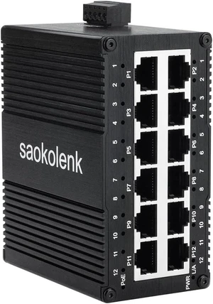 Industrial 12 Ports 30W Gigabit Ethernet Switch 10/100/1000Mbps RJ45 IEEE802.3af/at DIN Rail Unmanaged Network Switch for Network Communications (30W PoE) Industrial 12 Ports 30W Gigabit Ethernet Switch 10/100/1000Mbps RJ45 IEEE802.3af/at DIN Rail Unmanaged Network Switch for Network Communications (30W PoE)
