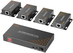 PWAY 4K HDMI Extender Splitter 1x4 Video Over Cat5 Cat6 Cat7 Ethernet Cable PWAY 4K HDMI Extender Splitter 1x4 Video Over Cat5 Cat6 Cat7 Ethernet Cable
