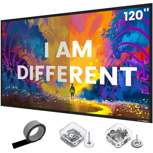 ALR Projector Screen Material for Standard Throw- for DIY Frame or Wall Mounted - High Contrast 70% ALR High Brightness 2.7X Gain - 120 inch 16:9 Gray Screen - by SilverMagic ALR Projector Screen Material for Standard Throw- for DIY Frame or Wall Mounted - High Contrast 70% ALR High Brightness 2.7X Gain - 120 inch 16:9 Gray Screen - by SilverMagic