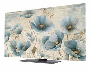 Spring Floral TV Cover Indoor Elastic TVs Screen Protector, Teal Tulip Botancal Monitor Covers Inside Dust Proof Slipcover, Summer Flowers 55 Inch TV Cover for Flat or Curved TVs Spring Floral TV Cover Indoor Elastic TVs Screen Protector, Teal Tulip Botancal Monitor Covers Inside Dust Proof Slipcover, Summer Flowers 55 Inch TV Cover for Flat or Curved TVs