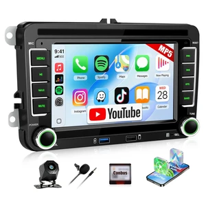 CAMECHO Car Stereo for Volkswagen VW EOS 2007-2014 with Wireless Apple CarPlay & Android Auto & YouTube, 7 Inch IPS Touchscreen Car Radio with Bluetooth, FM, USB, Mirror Link, Backup Camera CAMECHO Car Stereo for Volkswagen VW EOS 2007-2014 with Wireless Apple CarPlay & Android Auto & YouTube, 7 Inch IPS Touchscreen Car Radio with Bluetooth, FM, USB, Mirror Link, Backup Camera