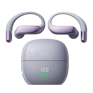 ROEL-PLAY Open Ear Wireless Earbuds Bluetooth Headphones, Noise Reduction Low Latency Gaming Earphones, LED Digital Display Lightweight Silicone Earphones(Purple) ROEL-PLAY Open Ear Wireless Earbuds Bluetooth Headphones, Noise Reduction Low Latency Gaming Earphones, LED Digital Display Lightweight Silicone Earphones(Purple)