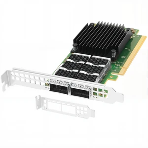 Euqvos Dual-Port QSFP56 100GbE SmartNIC, PCIe 4.0 x16 Server Ethernet Adapter, for Mellanox ConnectX-6 Controller, Zero-Touch RoCE, SR-IOV, VXLAN Offload, for Windows/Windows Server/Linux Euqvos Dual-Port QSFP56 100GbE SmartNIC, PCIe 4.0 x16 Server Ethernet Adapter, for Mellanox ConnectX-6 Controller, Zero-Touch RoCE, SR-IOV, VXLAN Offload, for Windows/Windows Server/Linux
