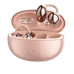 Clip-On Open Ear Earbuds, Bluetooth 6.0 Wireless Headphones, Rose Gold Clip-On Open Ear Earbuds, Bluetooth 6.0 Wireless Headphones, Rose Gold