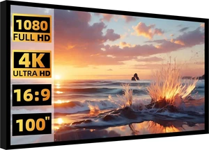 Xhlvor Home Theater Fixed Frame Movie Projection Screen,White 1.3Gain 100 inches Diagonal 16:9 Format Projection Screen, Aluminum Frame, Wall Mounted, 4K 3D HD Projection for Movies (100inch) Xhlvor Home Theater Fixed Frame Movie Projection Screen,White 1.3Gain 100 inches Diagonal 16:9 Format Projection Screen, Aluminum Frame, Wall Mounted, 4K 3D HD Projection for Movies (100inch)