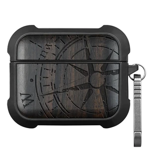 Carveit Solid Wood Case for AirPods Pro 3, The Incomplete Compass, Black Carveit Solid Wood Case for AirPods Pro 3, The Incomplete Compass, Black