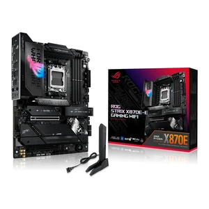 ASUS ROG Strix X870E-E Gaming WiFi - AMD Ryzen AM5 X870E ATX Gaming Motherboards (DDR5, 18+2+2 DrMOS, 5 x M.2, PCIe 5.0, WiFi 7, USB4 Type-C C, USB 20Gbps Type-C up to 30W, HDMI, Aura Sync RGB) ASUS ROG Strix X870E-E Gaming WiFi - AMD Ryzen AM5 X870E ATX Gaming Motherboards (DDR5, 18+2+2 DrMOS, 5 x M.2, PCIe 5.0, WiFi 7, USB4 Type-C C, USB 20Gbps Type-C up to 30W, HDMI, Aura Sync RGB)