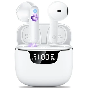 Wireless Earbuds, Bluetooth 5.4 Headphones with 42H Ultralight Ear Buds,Bluetooth Earbuds with 4 ENC Noise Cancelling Mics, HiFi Deep Bass Dual LED Display USB-C, Waterproof Earphones for Andro Wireless Earbuds, Bluetooth 5.4 Headphones with 42H Ultralight Ear Buds,Bluetooth Earbuds with 4 ENC Noise Cancelling Mics, HiFi Deep Bass Dual LED Display USB-C, Waterproof Earphones for Andro