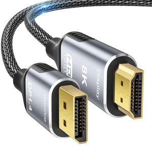 8K DisplayPort to HDMI 2.1 Cable 6.6FT - 8K@60Hz 4K@240Hz, Dynamic HDR 8K DisplayPort to HDMI 2.1 Cable 6.6FT - 8K@60Hz 4K@240Hz, Dynamic HDR