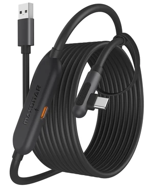 Maxonar VR Charging Link Cable 20FT Charge While Playing PC VR, USB 3.0 Stable Data, Built to Replace Meta Link Cable for Quest 3S / Quest 3 / Quest 2 / Pico 4 Black Maxonar VR Charging Link Cable 20FT Charge While Playing PC VR, USB 3.0 Stable Data, Built to Replace Meta Link Cable for Quest 3S / Quest 3 / Quest 2 / Pico 4 Black