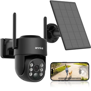 ANNKE 4MP Solar Security Camera Wireless Outdoor, Pan Tilt, Black ANNKE 4MP Solar Security Camera Wireless Outdoor, Pan Tilt, Black
