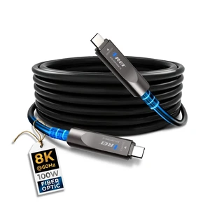 OREI 8K USB-C 3.2 Fiber Optic Cable 15ft 10Gbps, 100W PD, DP Alt Mode OREI 8K USB-C 3.2 Fiber Optic Cable 15ft 10Gbps, 100W PD, DP Alt Mode