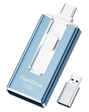 3 in 1 Type-C USB Memory Stick Thumb Drive for Photos Videos Storage (Sky Blue) 3 in 1 Type-C USB Memory Stick Thumb Drive for Photos Videos Storage (Sky Blue)