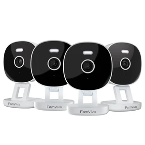 FAMVIVA 2K Wired Security Camera, Indoor/Outdoor for Home, Pet, Baby, Nanny, IP65 Waterproof Color Night Vision, White Light & Siren, Recording, Motion Detection, Works with Alexa,Plug in, White-4P FAMVIVA 2K Wired Security Camera, Indoor/Outdoor for Home, Pet, Baby, Nanny, IP65 Waterproof Color Night Vision, White Light & Siren, Recording, Motion Detection, Works with Alexa,Plug in, White-4P