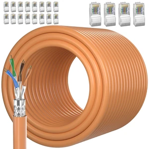 Cat 7 Outdoor Ethernet Cable 328ft/100M (20 RJ45), Cat7 SFTP Triple Shielded Ethernet Cable Bulk, Heavy Duty, 10Gbps 600MHz, UV Resistant, Waterproof & Direct Burial - Outdoor LAN Cable for Networking Cat 7 Outdoor Ethernet Cable 328ft/100M (20 RJ45), Cat7 SFTP Triple Shielded Ethernet Cable Bulk, Heavy Duty, 10Gbps 600MHz, UV Resistant, Waterproof & Direct Burial - Outdoor LAN Cable for Networking