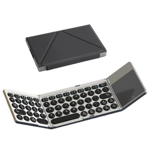 PUSOKEI Foldable Bluetooth Keyboard with Touchpad, Portable Wireless Keyboard with PU Leather Cover, Connect Up to 3 Devices, Silent Rechargeable Keyboards for Tablet Laptop PUSOKEI Foldable Bluetooth Keyboard with Touchpad, Portable Wireless Keyboard with PU Leather Cover, Connect Up to 3 Devices, Silent Rechargeable Keyboards for Tablet Laptop