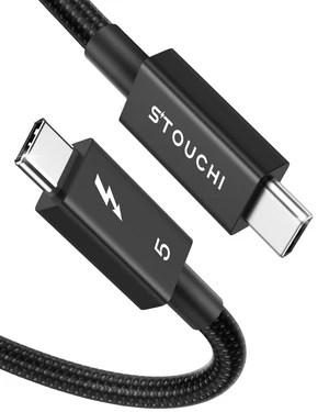 2 Packs Intel Certified Thunderbolt 5 Cable 80Gbps, up to 120Gbps Bandwidth, Dual 8K Display, 240W Power, Compatible with Thunderbolt 5/4, USB4, MacBook, SSD, eGPU, Premium Braided Cable, 2.6FT 2 Packs Intel Certified Thunderbolt 5 Cable 80Gbps, up to 120Gbps Bandwidth, Dual 8K Display, 240W Power, Compatible with Thunderbolt 5/4, USB4, MacBook, SSD, eGPU, Premium Braided Cable, 2.6FT