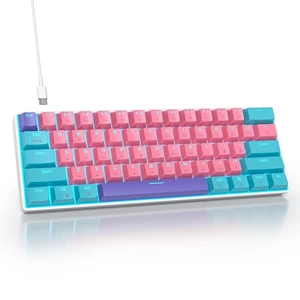 iRoboosta Portable 60% Mechanical Gaming Keyboard Pink/Blue, RGB Backlit Wired Key Board with Red Switch, Compact 61 Keys Mini Office Keyboards with for Windows Laptop PC (61 Zhi/Red Switch) iRoboosta Portable 60% Mechanical Gaming Keyboard Pink/Blue, RGB Backlit Wired Key Board with Red Switch, Compact 61 Keys Mini Office Keyboards with for Windows Laptop PC (61 Zhi/Red Switch)