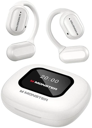 Monster Open Ear Bluetooth Earbuds, ENC Noise Canceling Headphones,White Monster Open Ear Bluetooth Earbuds, ENC Noise Canceling Headphones,White