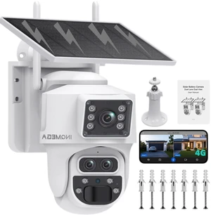 INQMEGA 3K Three Lenses 15X Zoom 4G Cellular Wireless Solar Security Camera INQMEGA 3K Three Lenses 15X Zoom 4G Cellular Wireless Solar Security Camera