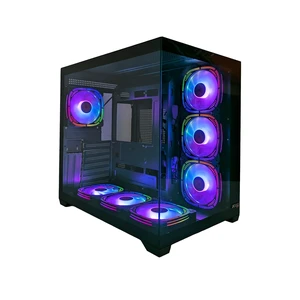 JEMIP EVO 2.5 ATX Gaming PC Case, Tempered Glass Panels, 7 ARGB Fans Included, USB Type-C, Mid-Tower Computer Case, Black JEMIP EVO 2.5 ATX Gaming PC Case, Tempered Glass Panels, 7 ARGB Fans Included, USB Type-C, Mid-Tower Computer Case, Black