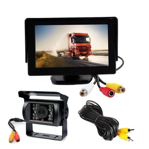 12V-24V 4.3" Car LCD Monitor + Waterproof 18 LED IR Night Vision Vehicle Auto Reverse Parking Backup Camera Rear View Kit with 10M cable 12V-24V 4.3" Car LCD Monitor + Waterproof 18 LED IR Night Vision Vehicle Auto Reverse Parking Backup Camera Rear View Kit with 10M cable