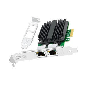 Lidkew Network Card with Intel I225-V Chip Dual Ports,2.5G PCIE X1 Network Adapter LAN NIC Card 2 RJ45 Ports Ethernet Adapter for Server,Support Windows 11/10 Windows Server 2022 Lidkew Network Card with Intel I225-V Chip Dual Ports,2.5G PCIE X1 Network Adapter LAN NIC Card 2 RJ45 Ports Ethernet Adapter for Server,Support Windows 11/10 Windows Server 2022