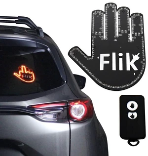 FLIK - THE ORIGINAL Middle Finger Light - Give The Bird & Wave to Drivers - Hottest Gifted Car Accessories, Truck Accessories Car Gadgets Road Rage Signs for Men, Women, Teens - Funny Back Window Sign FLIK - THE ORIGINAL Middle Finger Light - Give The Bird & Wave to Drivers - Hottest Gifted Car Accessories, Truck Accessories Car Gadgets Road Rage Signs for Men, Women, Teens - Funny Back Window Sign