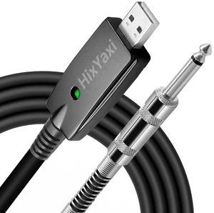 HixYaxi USB Guitar Cable USB to 6.35mm 1/4 Inch TS Audio Cable Guitar to Pc Interface for Instruments Recording Electric Guitar Cord 1/4 Inch Instrument Cable for Guitar, Bass and More - 10FT/3.1M HixYaxi USB Guitar Cable USB to 6.35mm 1/4 Inch TS Audio Cable Guitar to Pc Interface for Instruments Recording Electric Guitar Cord 1/4 Inch Instrument Cable for Guitar, Bass and More - 10FT/3.1M