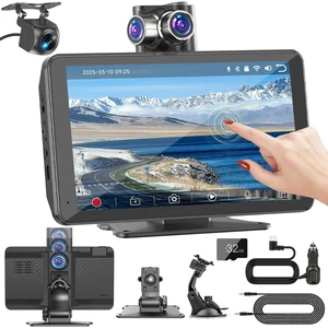 7" Portable Car Screen with Dual Dash Cam, Wireless CarPlay Android Auto 7" Portable Car Screen with Dual Dash Cam, Wireless CarPlay Android Auto