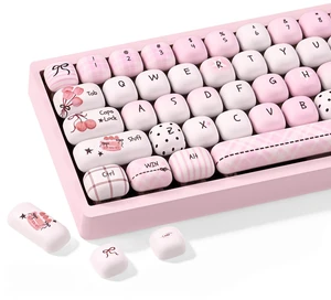 KEYFLICK PBT Pink Brown Bow Keycaps Cute Key Cap 138 Keys MX Switch KEYFLICK PBT Pink Brown Bow Keycaps Cute Key Cap 138 Keys MX Switch