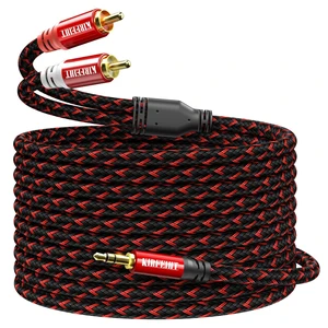 KIRFEIHT RCA to 3.5mm Cable 50 FT, 2RCA to Aux Audio Adapter HiFi Sound KIRFEIHT RCA to 3.5mm Cable 50 FT, 2RCA to Aux Audio Adapter HiFi Sound
