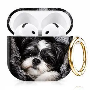 Compatiable with AirPod 4 Protective Case 2024, Soft Protective Case with Keychain for Women,Cute& Sleek Design Shockproof Charging Case Cover for AirPod 4(Black and White Dog Fur) Compatiable with AirPod 4 Protective Case 2024, Soft Protective Case with Keychain for Women,Cute& Sleek Design Shockproof Charging Case Cover for AirPod 4(Black and White Dog Fur)