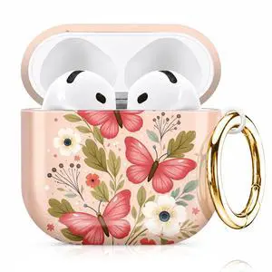 Compatiable with AirPod 4 Protective Case 2024, Soft Protective Case with Keychain for Women,Cute& Sleek Design Shockproof Charging Case Cover for AirPod 4(Pink Butterflies Floral Leaves Stars) Compatiable with AirPod 4 Protective Case 2024, Soft Protective Case with Keychain for Women,Cute& Sleek Design Shockproof Charging Case Cover for AirPod 4(Pink Butterflies Floral Leaves Stars)