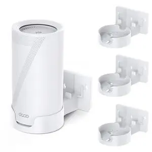 Wall Mount Kit for TP-Link Deco BE75/BE85/BE95 WiFi 7 Mesh System Space-Saving Bracket with Cable & Power Adapter Storage, Secure & Stylish Design for Home and Office (White, 3-Pack) Wall Mount Kit for TP-Link Deco BE75/BE85/BE95 WiFi 7 Mesh System Space-Saving Bracket with Cable & Power Adapter Storage, Secure & Stylish Design for Home and Office (White, 3-Pack)
