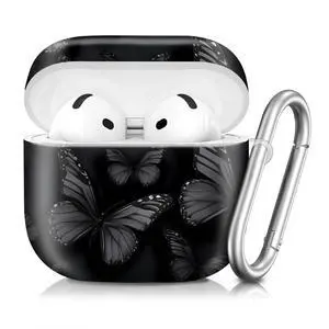 Compatible with AirPod 4th Generation 2024 Case, Shockproof Anti-Drop Protective Cover, Cute Case for Women Men with Keychain(Dark Butterfly) Compatible with AirPod 4th Generation 2024 Case, Shockproof Anti-Drop Protective Cover, Cute Case for Women Men with Keychain(Dark Butterfly)