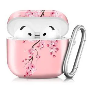 Compatible with AirPod 4th Generation 2024 Case, Shockproof Anti-Drop Protective Cover, Cute Case for Women Men with Keychain(Pink Blooming Flower) Compatible with AirPod 4th Generation 2024 Case, Shockproof Anti-Drop Protective Cover, Cute Case for Women Men with Keychain(Pink Blooming Flower)