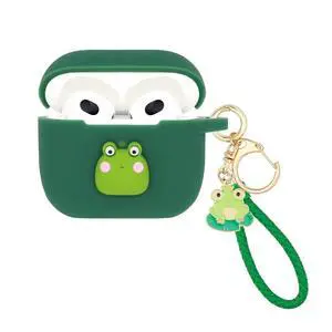 for Airpods 3 Case, Cute Kawaii Animal Cover for Airpod 3rd Gen 2021 Generation with Keychain (Frog) for Airpods 3 Case, Cute Kawaii Animal Cover for Airpod 3rd Gen 2021 Generation with Keychain (Frog)