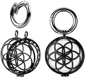 Metal Case Compatible with Apple AirTag for Women Girls, Hollow-Out Protective Cover Keychain Holder for Air Tag Finder - Black Metal Case Compatible with Apple AirTag for Women Girls, Hollow-Out Protective Cover Keychain Holder for Air Tag Finder - Black