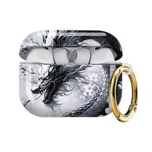Case Compatible with AirPod Pro 3 2025, Cute Protective Cover with Keychain for AirPod Pro 3rd Generation, Full Protection Case for Women Girls(Dragon Cherry Blossom Art) Case Compatible with AirPod Pro 3 2025, Cute Protective Cover with Keychain for AirPod Pro 3rd Generation, Full Protection Case for Women Girls(Dragon Cherry Blossom Art)