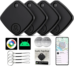 Tracker Tags-4 Pack, Google Certified Air Tracker(Android Only) Works with Find Hub, Luggage Tracker Tags Android Worldwide Tracking with 2 Replaceable Battery, Track Keys, Wallet, Suitcases (Black) Tracker Tags-4 Pack, Google Certified Air Tracker(Android Only) Works with Find Hub, Luggage Tracker Tags Android Worldwide Tracking with 2 Replaceable Battery, Track Keys, Wallet, Suitcases (Black)