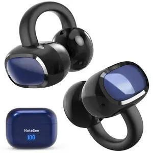 Open Ear Ring True Open Ear Headphones, Lightweight Comfort Open Ear Clip Wireless Earbuds, 40H Play Bluetooth 5.4 Headphones with Smart Digital Display Design Fit Sports Running, Workout Black Open Ear Ring True Open Ear Headphones, Lightweight Comfort Open Ear Clip Wireless Earbuds, 40H Play Bluetooth 5.4 Headphones with Smart Digital Display Design Fit Sports Running, Workout Black